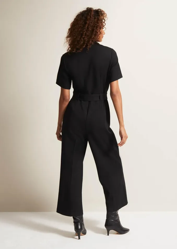 Women Phase Eight Day Dresses Polly Black Zip Jumpsuit Black