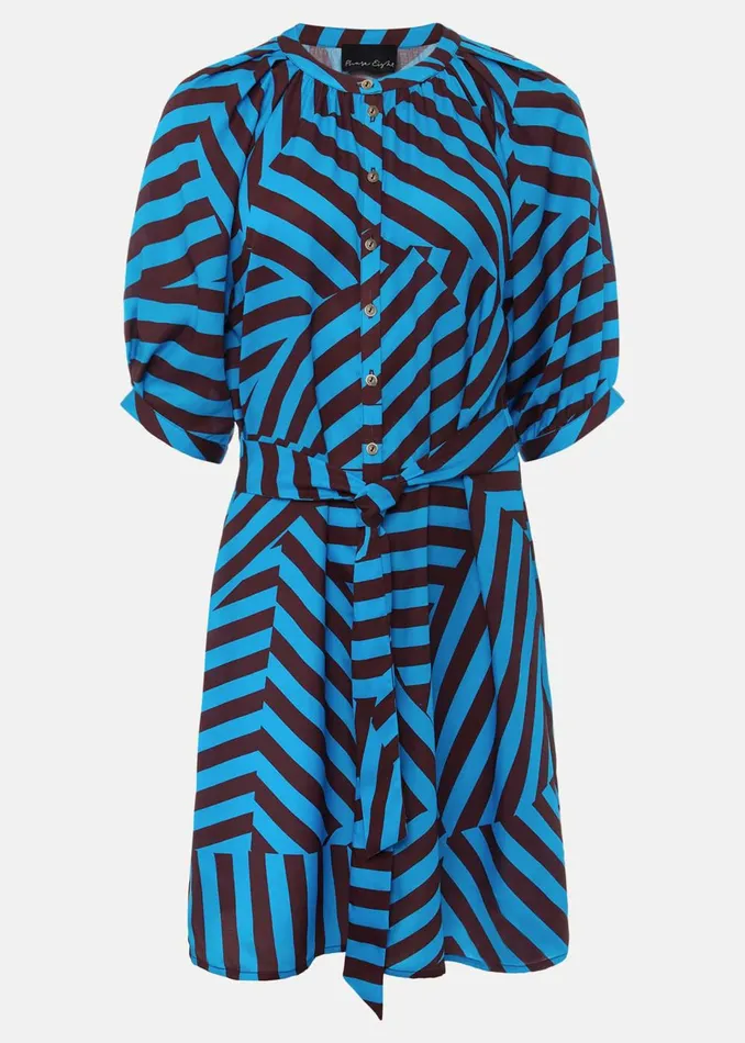 Women Phase Eight Day Dresses Rosella Striped Mini Dress Bluechocolate