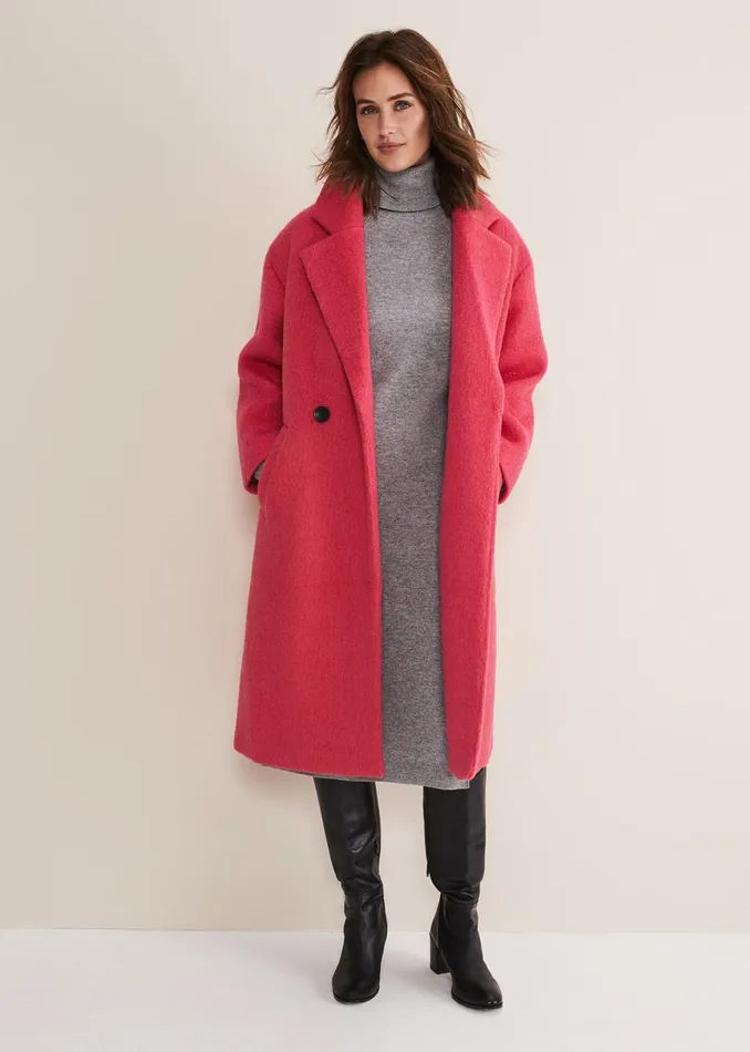Women Phase Eight Day Dresses Seline Wool Cashmere Dress Mid Grey