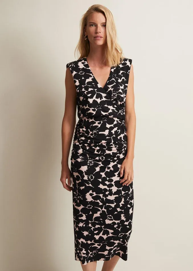 Women Phase Eight Day Dresses Taylor Floral Jersey Midi Dress Multicoloured