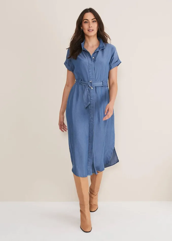 Women Phase Eight Day Dresses Tilda Chambray Dress Chambray