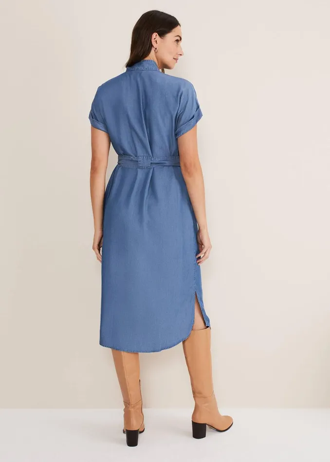Women Phase Eight Day Dresses Tilda Chambray Dress Chambray