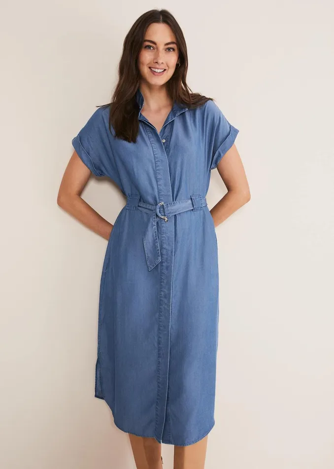 Women Phase Eight Day Dresses Tilda Chambray Dress Chambray