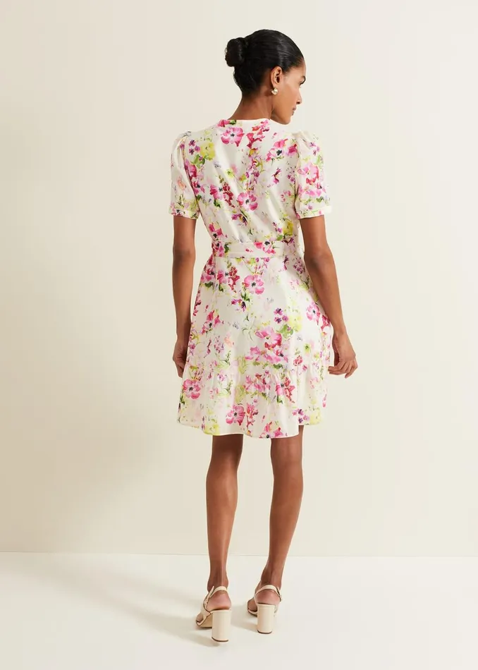 Women Phase Eight Day Dresses Velma Cotton Mini Dress Ivory