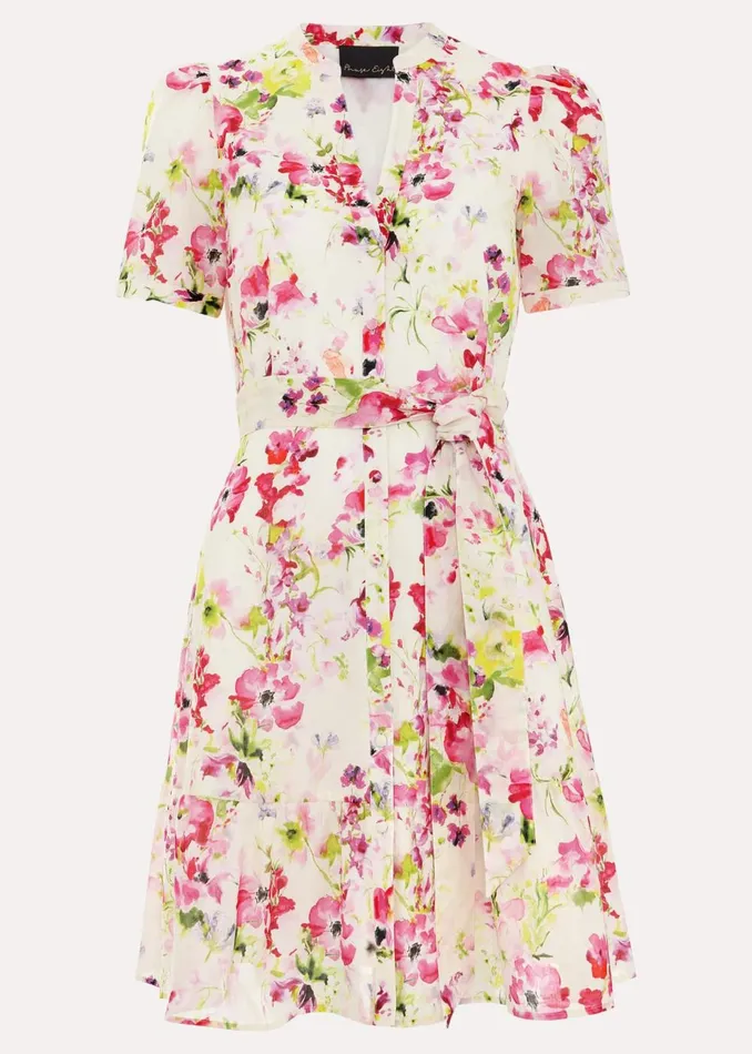 Women Phase Eight Day Dresses Velma Cotton Mini Dress Ivory