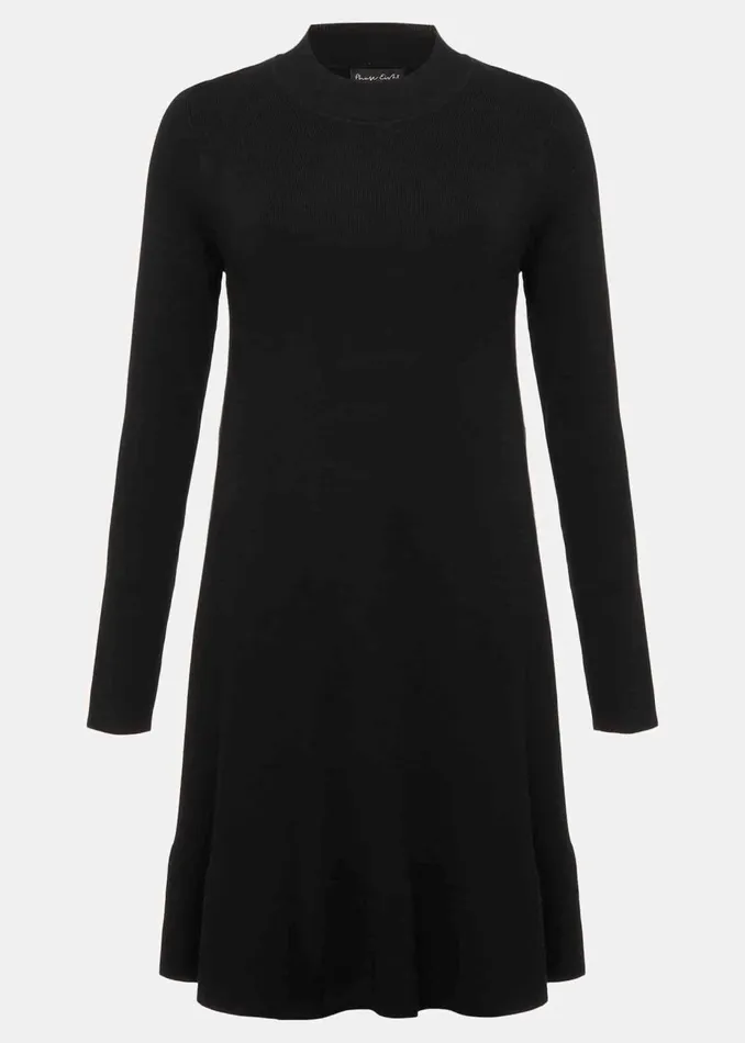 Women Phase Eight Day Dresses Vickie Fine Knit Mini Dress Black