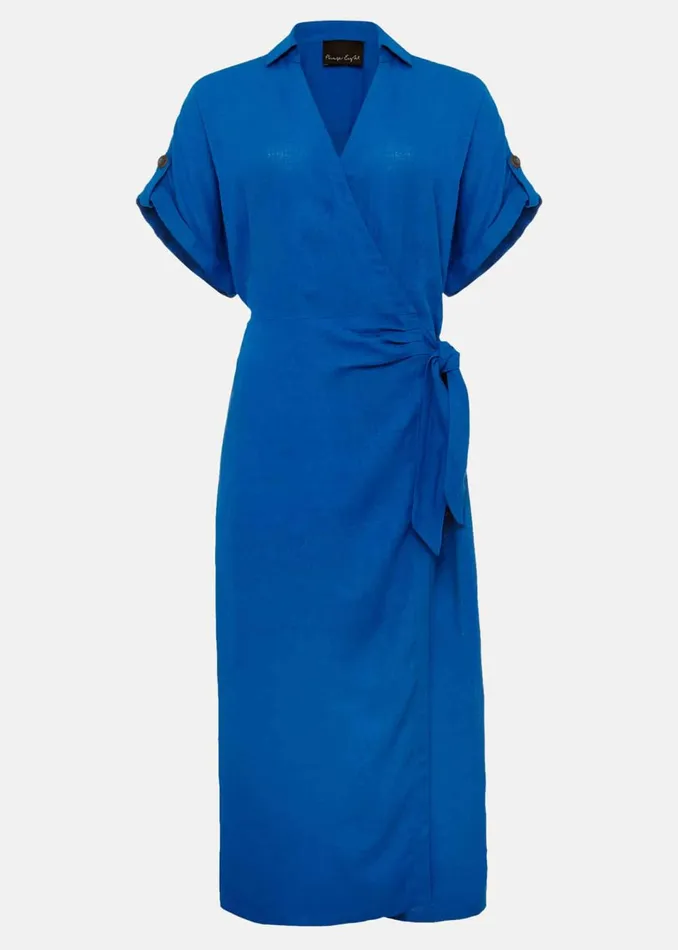 Women Phase Eight Day Dresses Yasse Linen Shirt Dress Blue