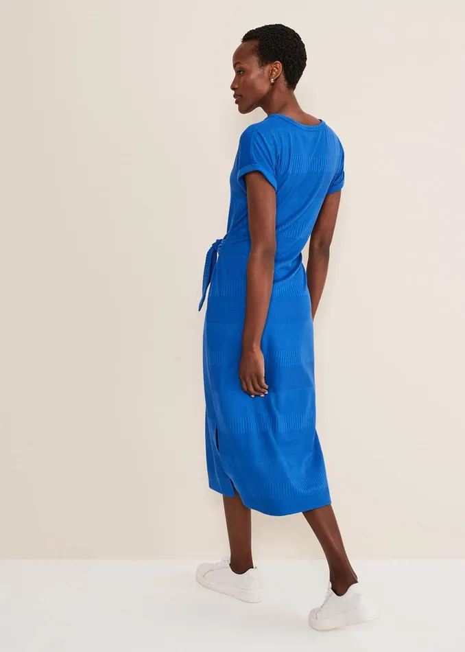 Women Phase Eight Day Dresses Yazmina Jersey Midi Dress Blue