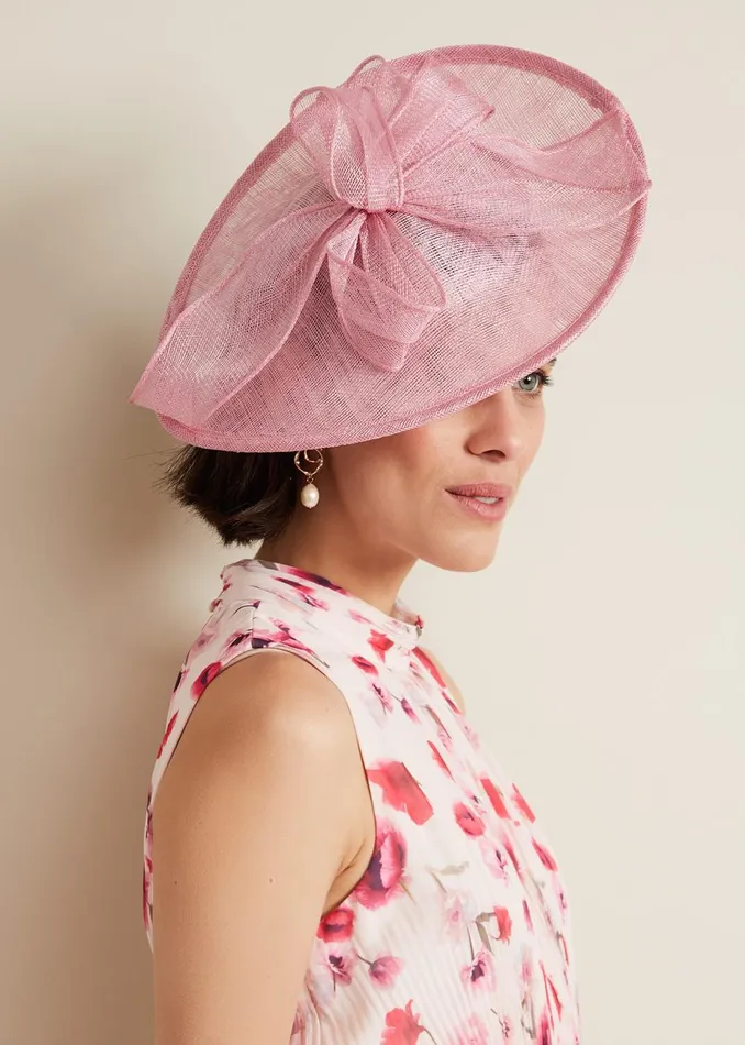 Women Phase Eight Fascinators and Hats Bow Detail Oval Fascinator Pink