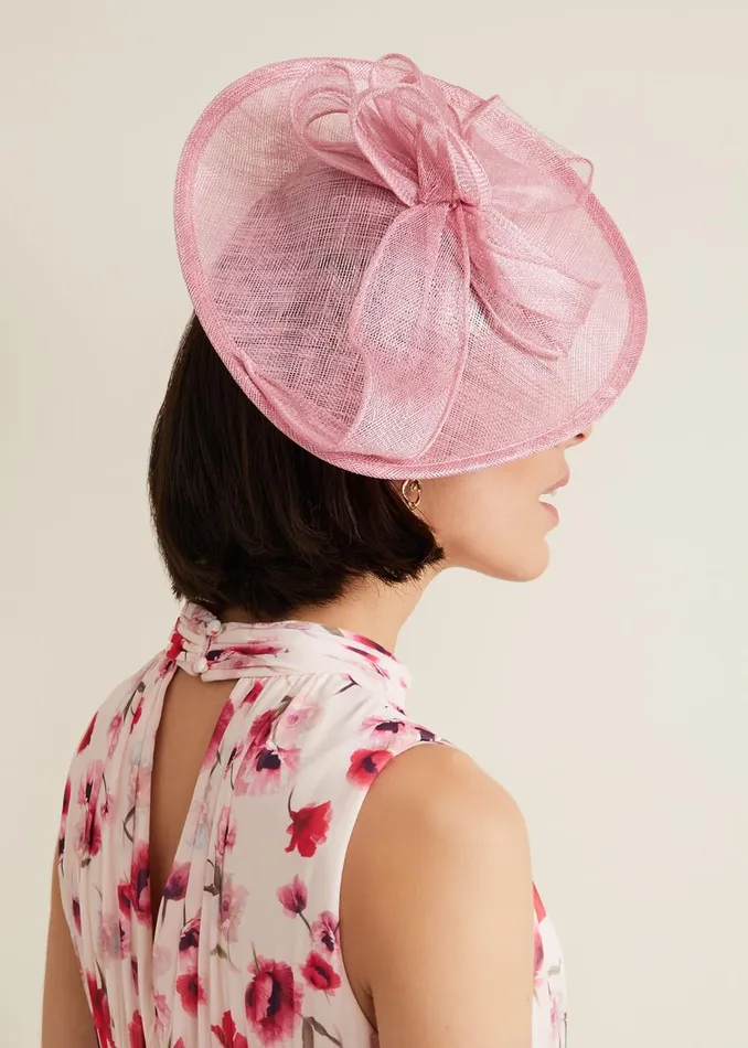 Women Phase Eight Fascinators and Hats Bow Detail Oval Fascinator Pink
