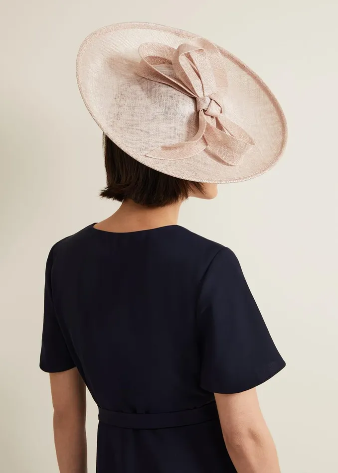 Women Phase Eight Fascinators and Hats Bow Detail Statement Disc Fascinator Latte