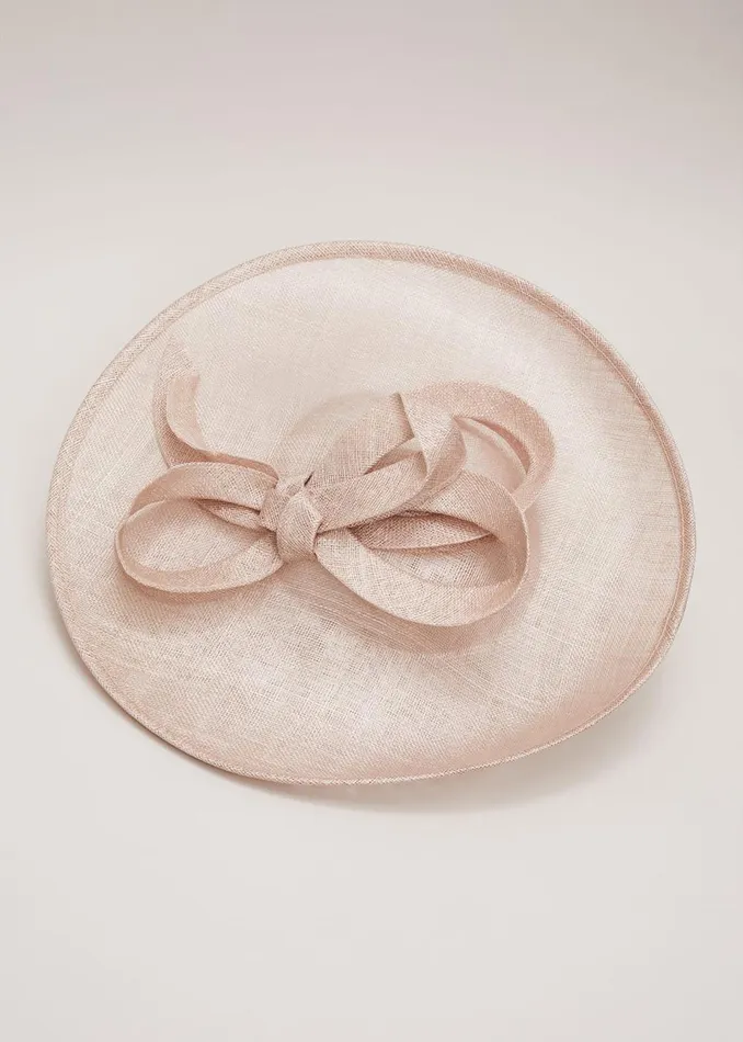 Women Phase Eight Fascinators and Hats Bow Detail Statement Disc Fascinator Latte