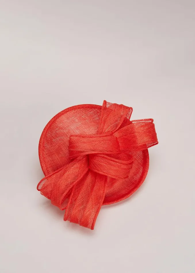 Women Phase Eight Fascinators and Hats Bow Midi Disc Fascinator Vermillion