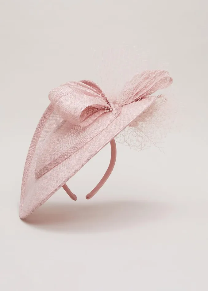 Women Phase Eight Fascinators and Hats Bow Twist Back Disc Fascinator Pale Pink