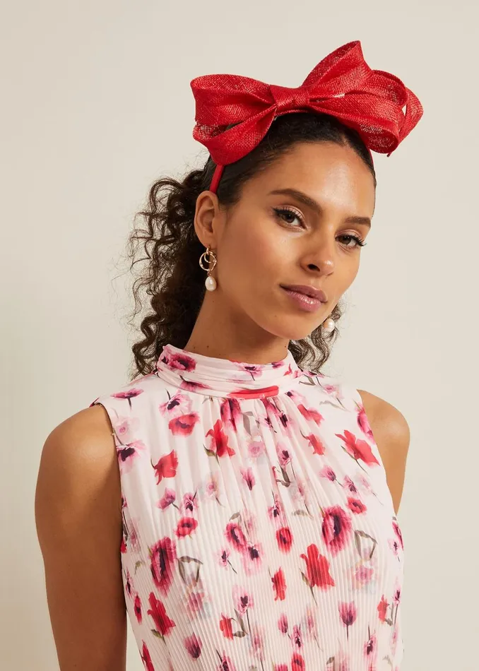 Women Phase Eight Fascinators and Hats Bow Twist Headband Vermillion