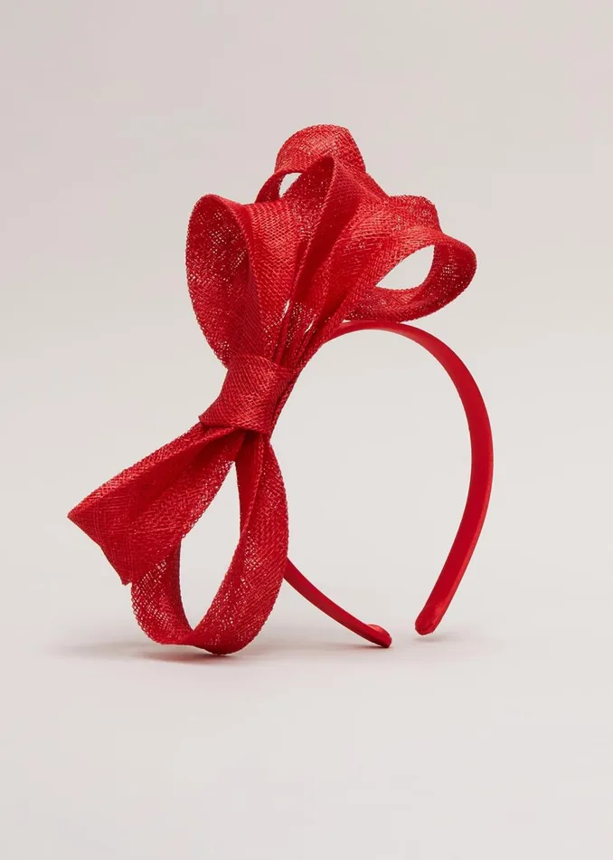 Women Phase Eight Fascinators and Hats Bow Twist Headband Vermillion