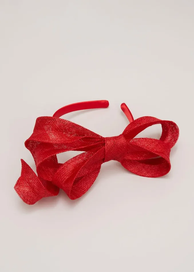 Women Phase Eight Fascinators and Hats Bow Twist Headband Vermillion