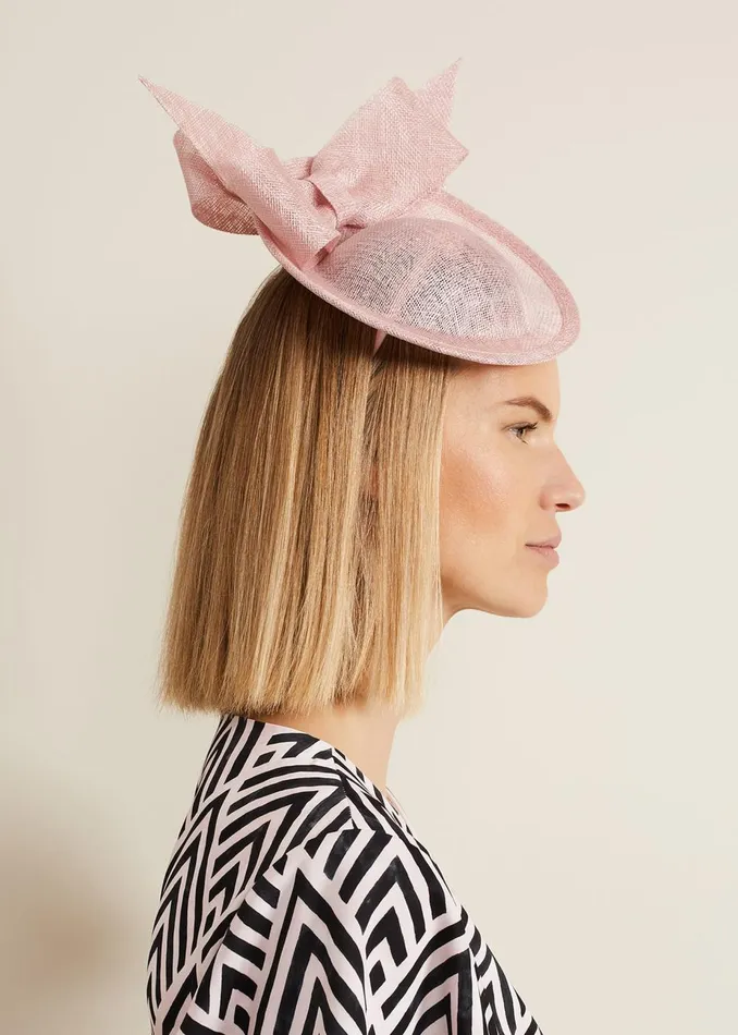 Women Phase Eight Fascinators and Hats Double Bow Mini Disc Fascinator Pale Pink