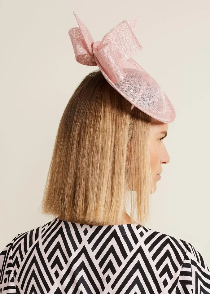Women Phase Eight Fascinators and Hats Double Bow Mini Disc Fascinator Pale Pink