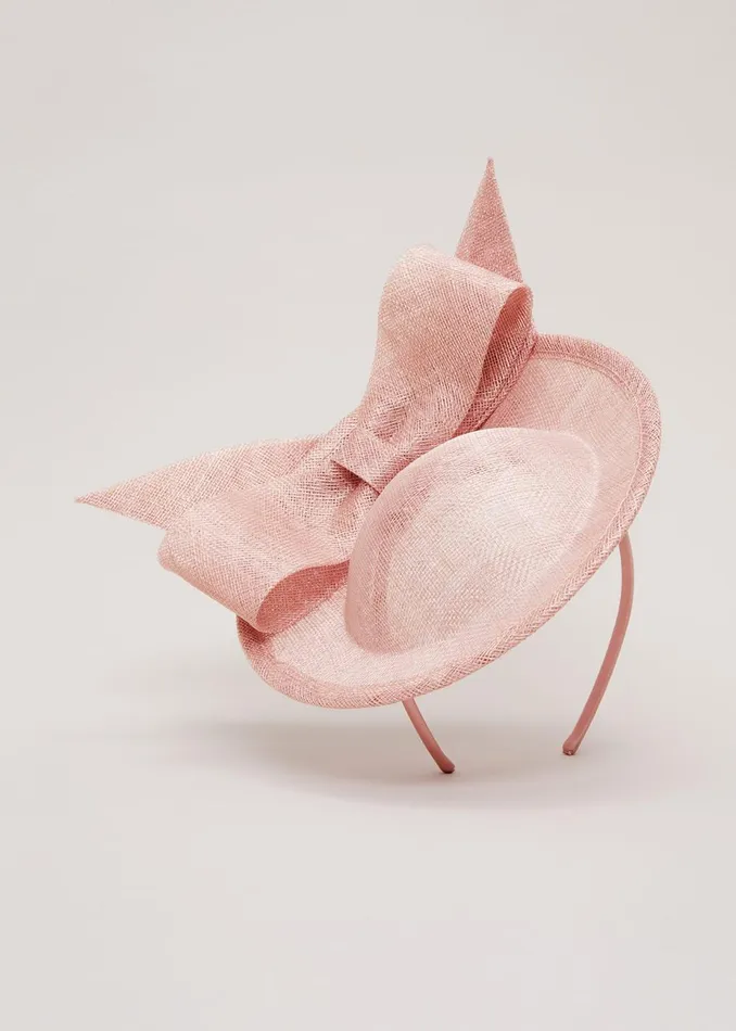 Women Phase Eight Fascinators and Hats Double Bow Mini Disc Fascinator Pale Pink