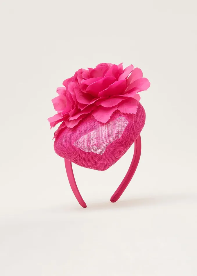 Women Phase Eight Fascinators and Hats Flower Detail Pillbox Fascinator Magenta