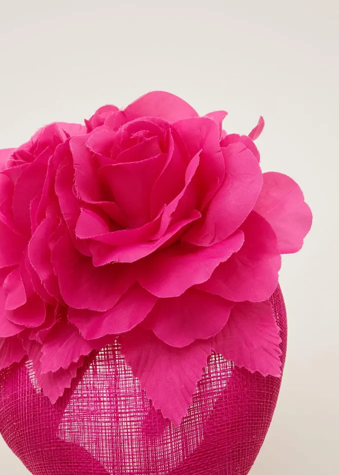 Women Phase Eight Fascinators and Hats Flower Detail Pillbox Fascinator Magenta
