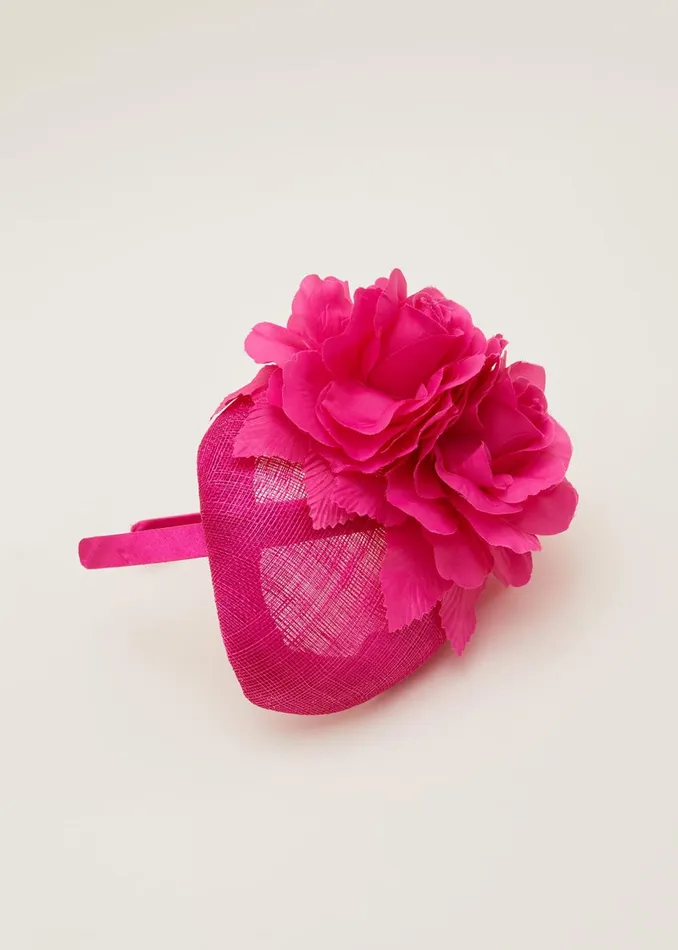 Women Phase Eight Fascinators and Hats Flower Detail Pillbox Fascinator Magenta