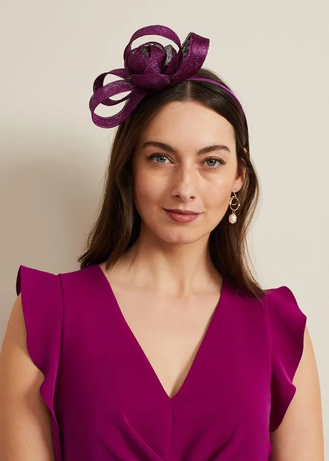 Women Phase Eight Fascinators and Hats Flower Headband Purple