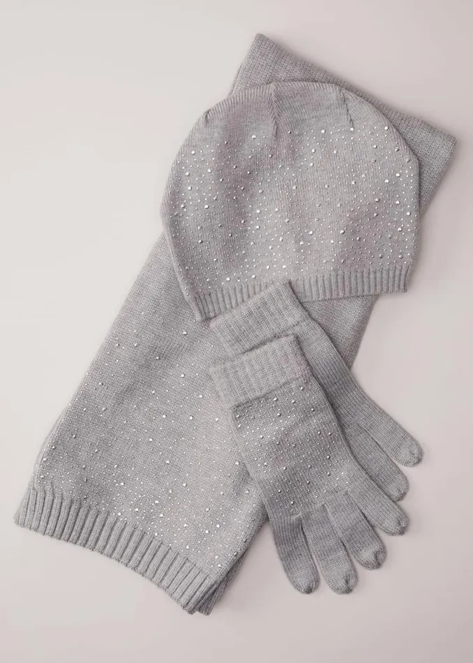 Women Phase Eight Fascinators and Hats Grey Sparkly Beanie Pale Grey