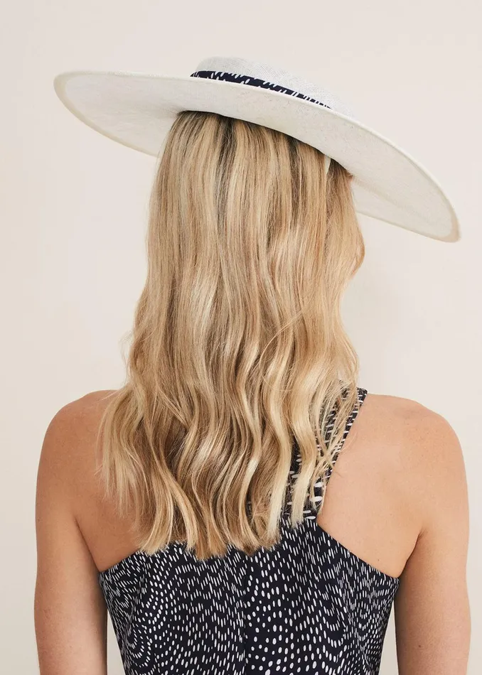 Women Phase Eight Fascinators and Hats Ivory Spotted Trim Boater Fascinator Ivory