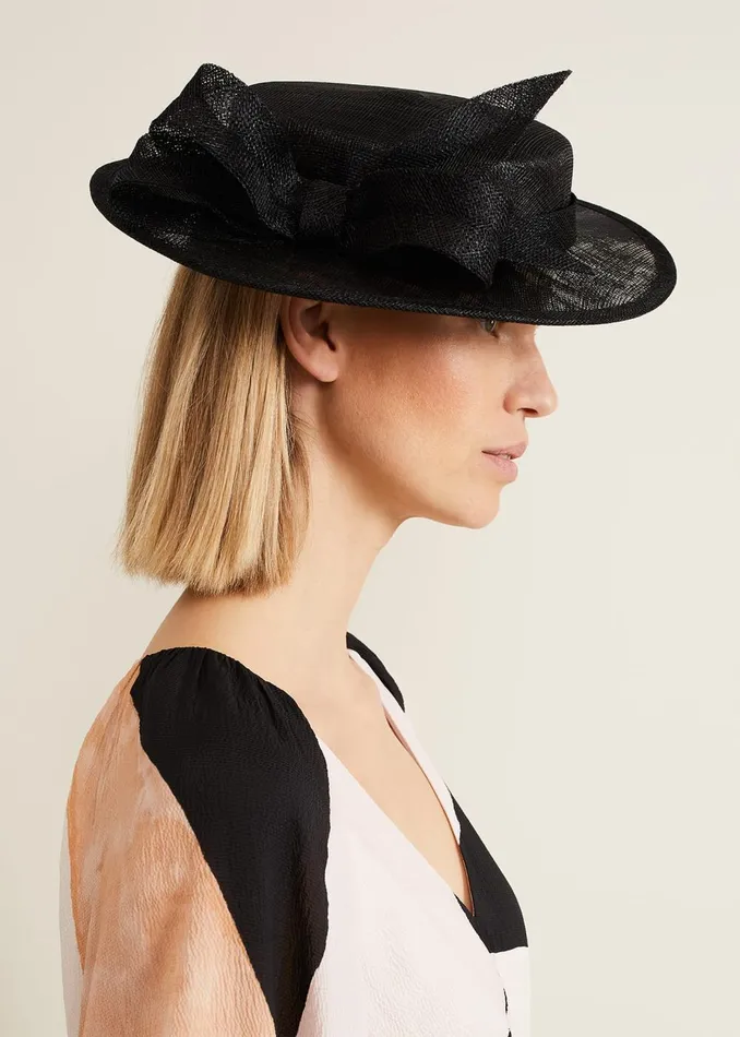 Women Phase Eight Fascinators and Hats Mini Bow Boater Fascinator Black