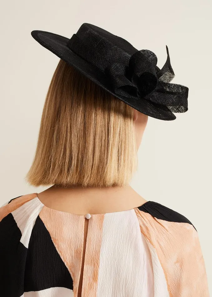 Women Phase Eight Fascinators and Hats Mini Bow Boater Fascinator Black
