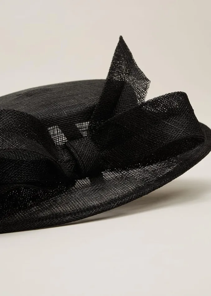 Women Phase Eight Fascinators and Hats Mini Bow Boater Fascinator Black