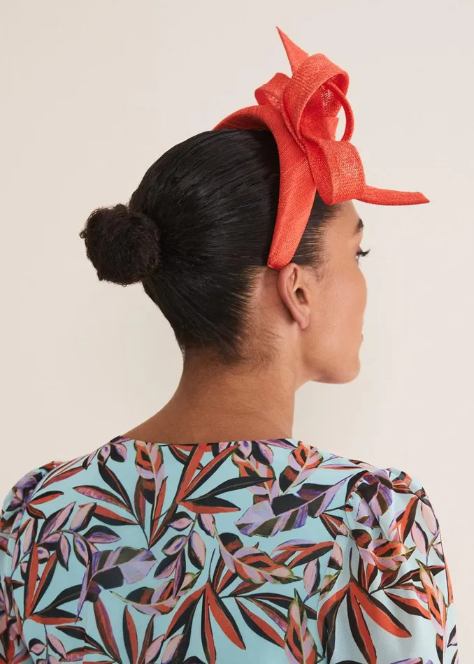 Women Phase Eight Fascinators and Hats Orange Bow Headband Vermillion