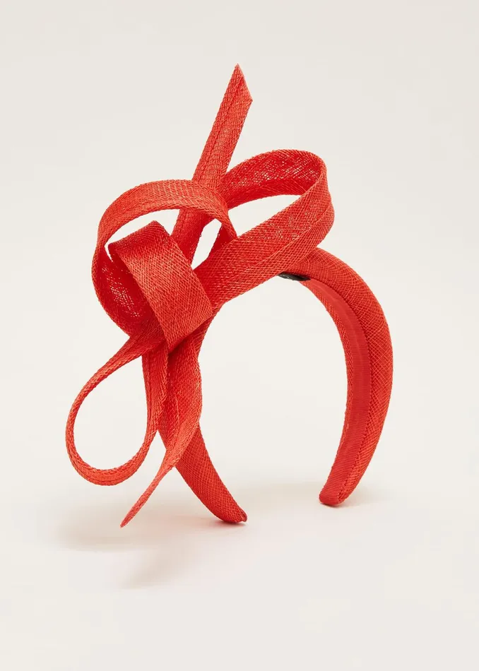Women Phase Eight Fascinators and Hats Orange Bow Headband Vermillion