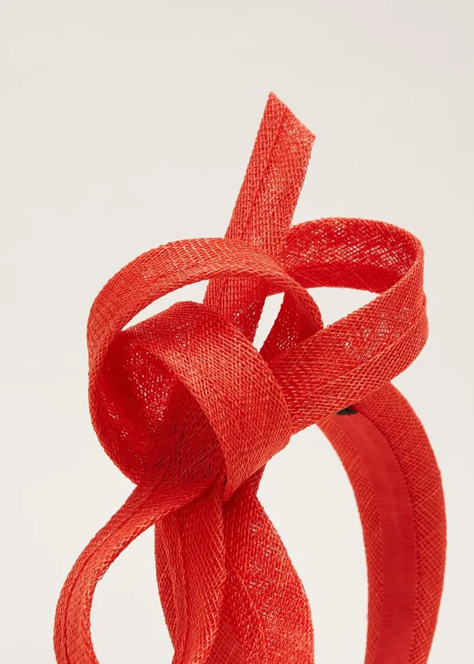 Women Phase Eight Fascinators and Hats Orange Bow Headband Vermillion