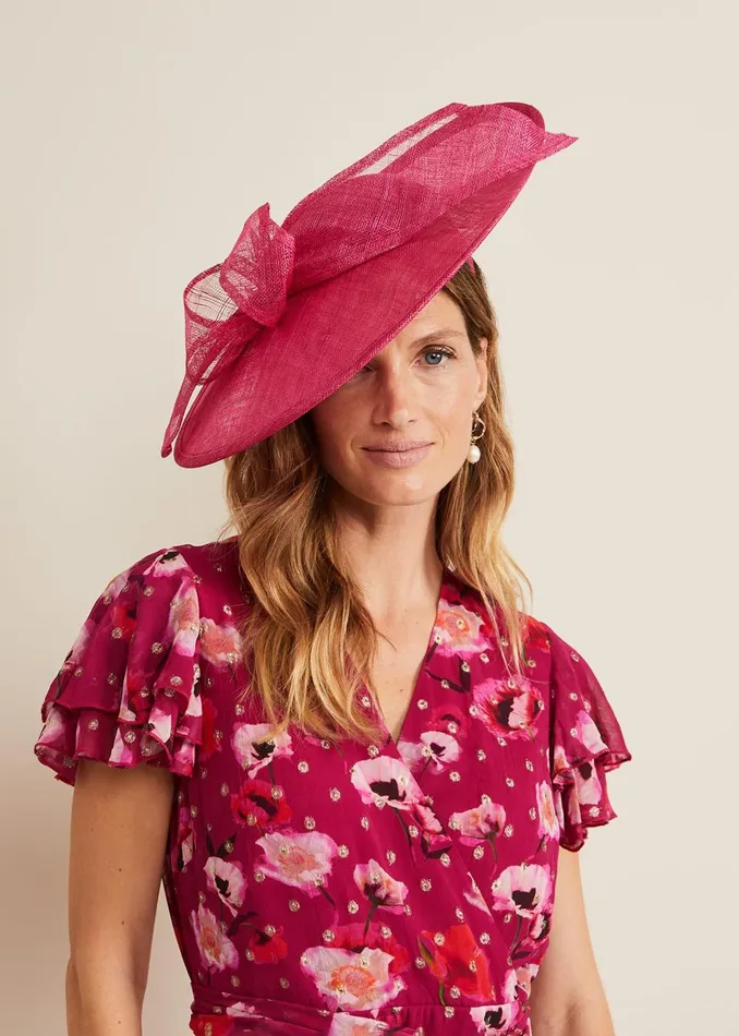 Women Phase Eight Fascinators and Hats Oversized Bow Disc Pink