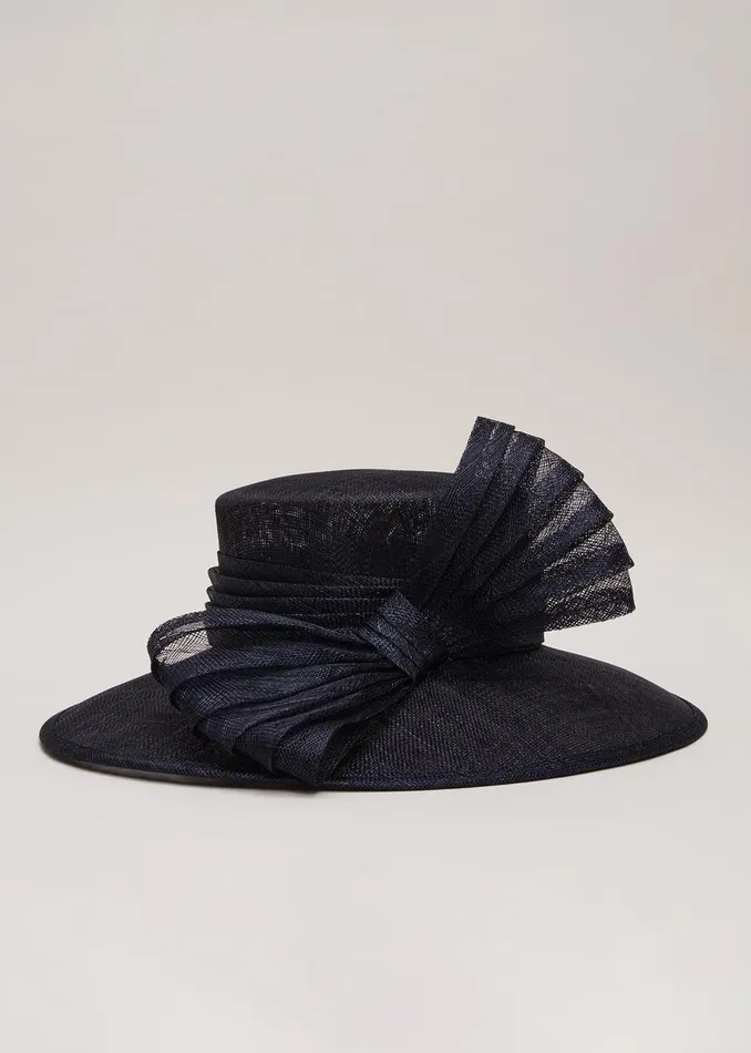 Women Phase Eight Fascinators and Hats Pleat Bow Hat Navy