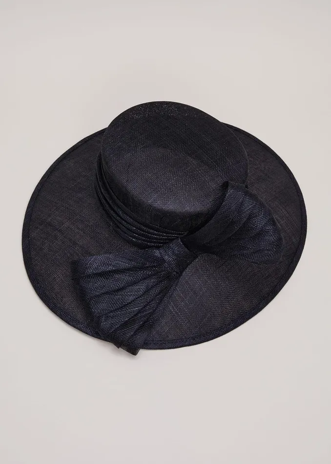 Women Phase Eight Fascinators and Hats Pleat Bow Hat Navy