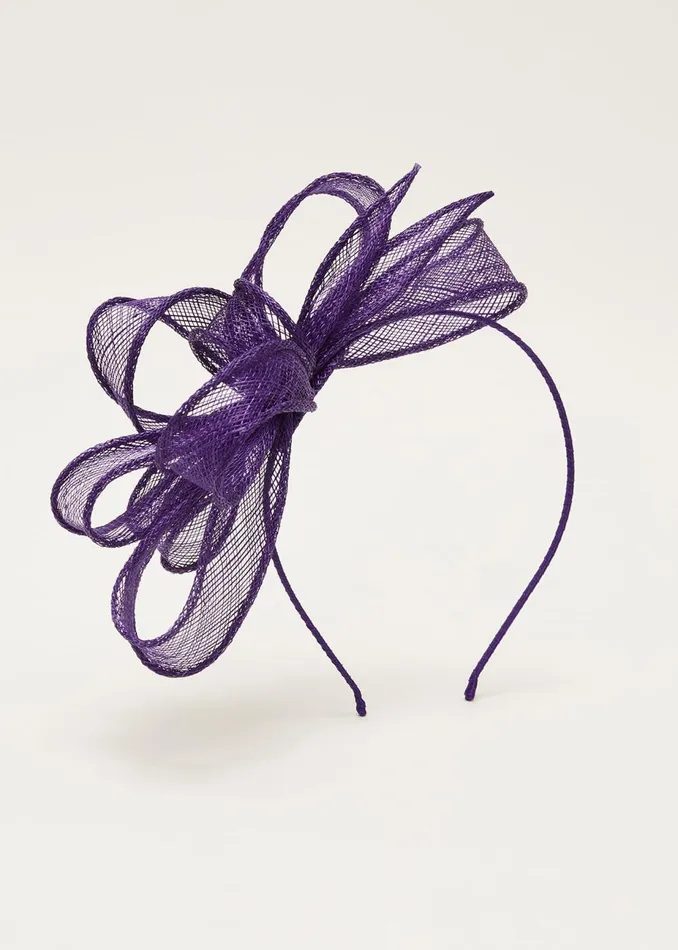 Women Phase Eight Fascinators and Hats Purple Bow Headband Violet