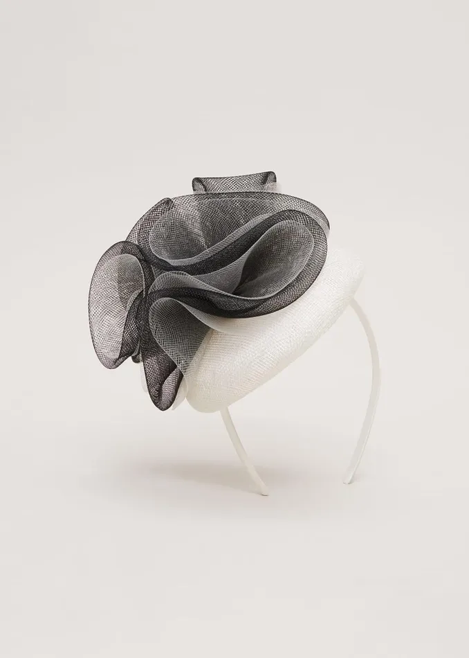 Women Phase Eight Fascinators and Hats Ruffle Pillbox Fascinator Blackivory