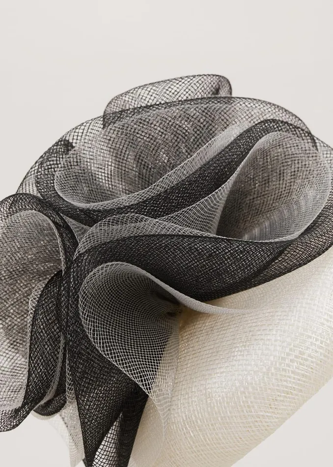 Women Phase Eight Fascinators and Hats Ruffle Pillbox Fascinator Blackivory