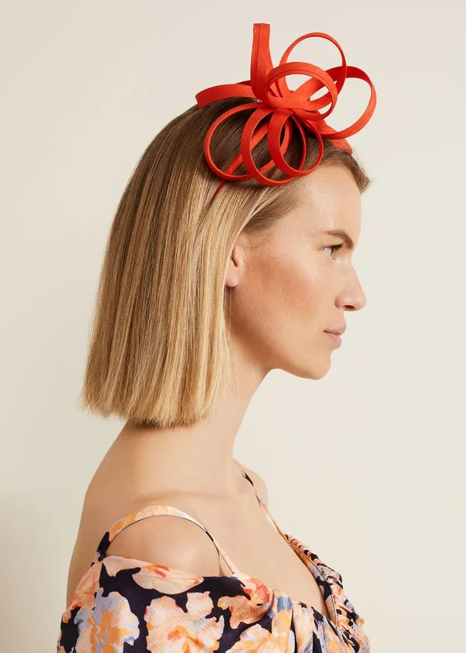 Women Phase Eight Fascinators and Hats Triple Loop Headband Orange