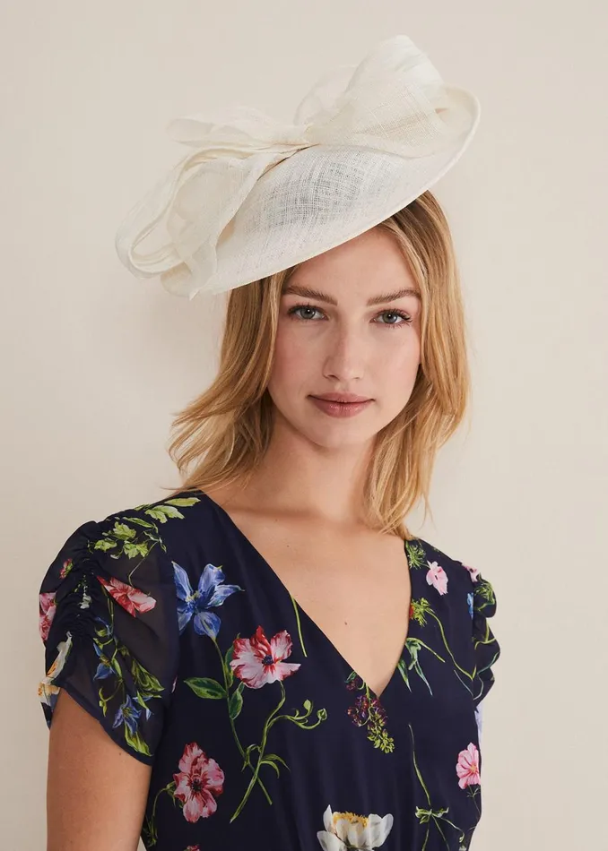 Women Phase Eight Fascinators and Hats White Bow Fascinator Ivory