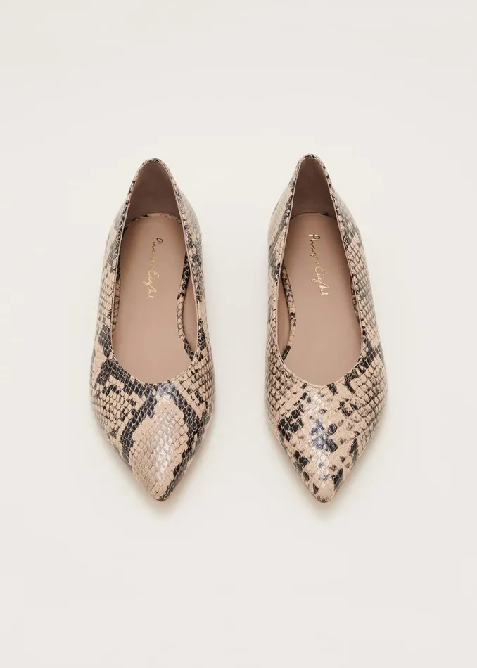 Women Phase Eight Flats Animal Print Pump Snake