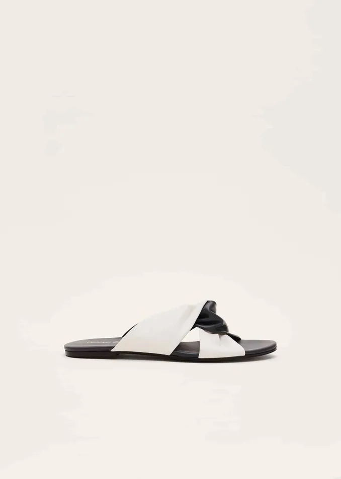 Women Phase Eight Flats Knotted Flat Sandal Navyivory