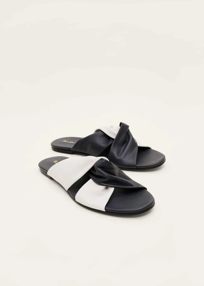 Women Phase Eight Flats Knotted Flat Sandal Navyivory