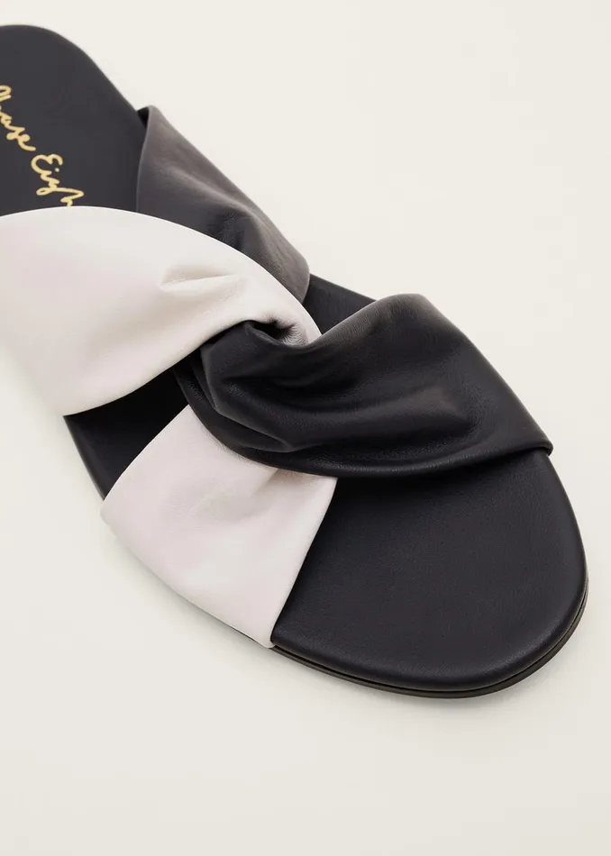 Women Phase Eight Flats Knotted Flat Sandal Navyivory