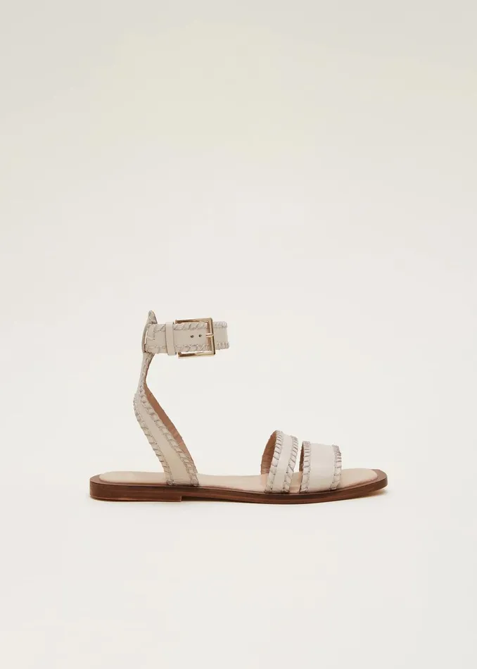 Women Phase Eight Flats Leather Flat Sandals Cream