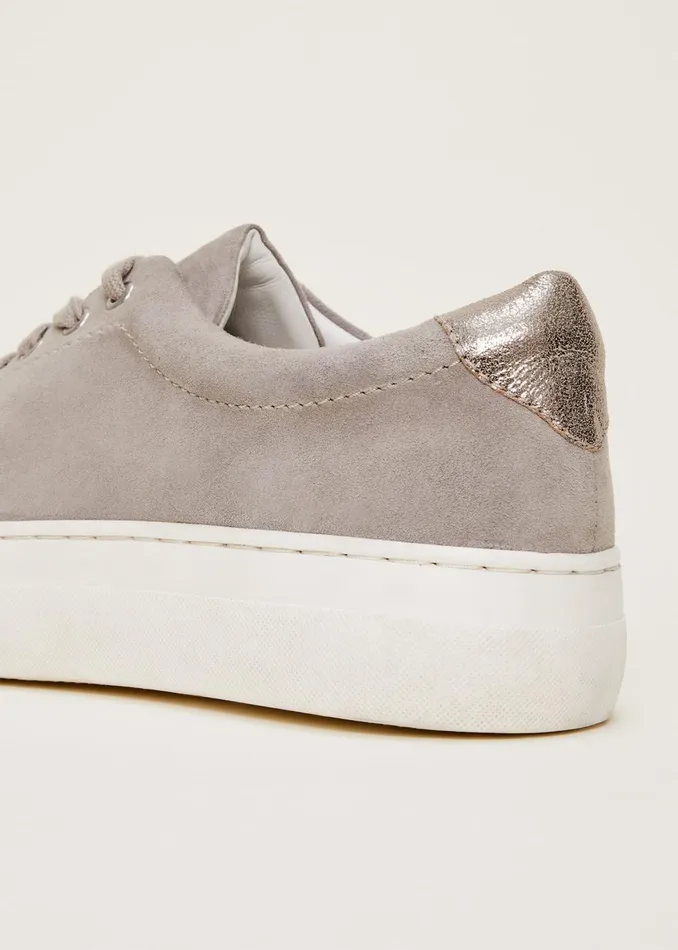 Women Phase Eight Flats Metallic Trainer Grey